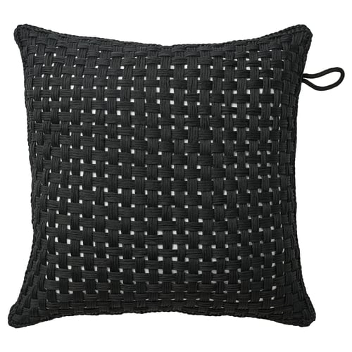 TOFTÖ Housse de coussin, noir extérieur/intérieur, 50x50 cm