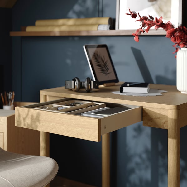 TONSTAD Bureau, plaqué chêne, 75x60 cm