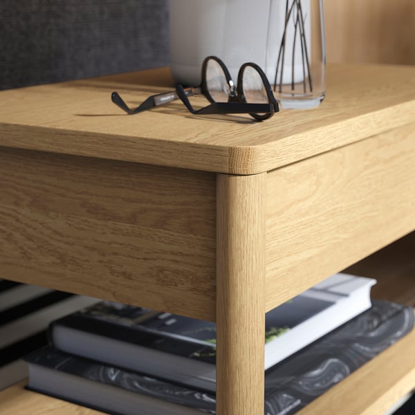 TONSTAD Table d'appoint, plaqué chêne, 64x40 cm