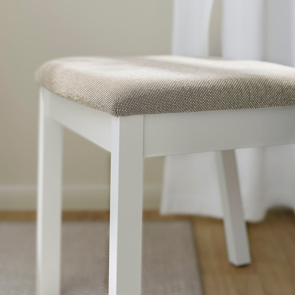 TONSTAD / TONSTAD Table et 2 chaises, blanc cassé/blanc cassé Fridtuna beige clair, 80/120x70 cm