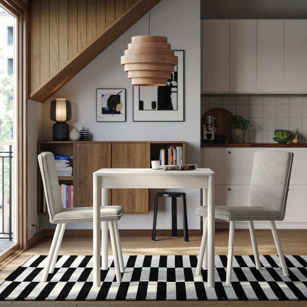 TONSTAD / TONSTAD Table et 2 chaises, blanc cassé/Viarp beige/brun blanc cassé, 80/120x70 cm