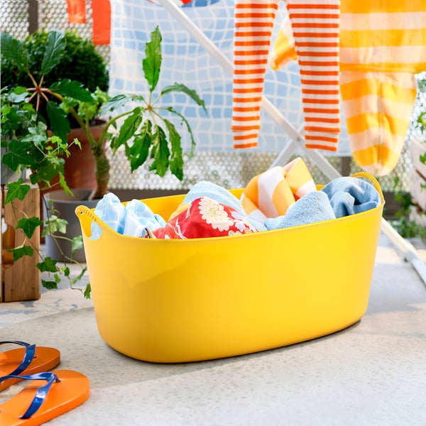 TORKIS Panier à linge souple, int/ext, jaune, 35 l
