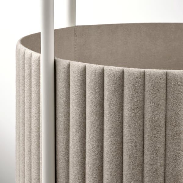 TRINDSNÖ Lampadaire, blanc métal/plaqué bouleau
