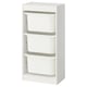 TROFAST Combinaison structure + bacs, blanc/blanc, 46x30x94 cm