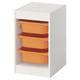TROFAST Combinaison structure + bacs, blanc/orange clair, 34x44x56 cm