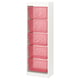 TROFAST Combinaison structure + bacs, blanc/rouge clair, 46x30x145 cm