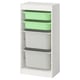 TROFAST Combinaison structure + bacs, blanc vert clair/gris, 46x30x94 cm