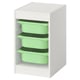 TROFAST Combinaison structure + bacs, blanc/vert clair, 34x44x56 cm