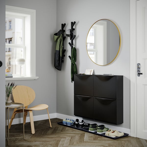 TRONES / BAGGMUCK Meuble d'entrée, lot de 6, noir/gris