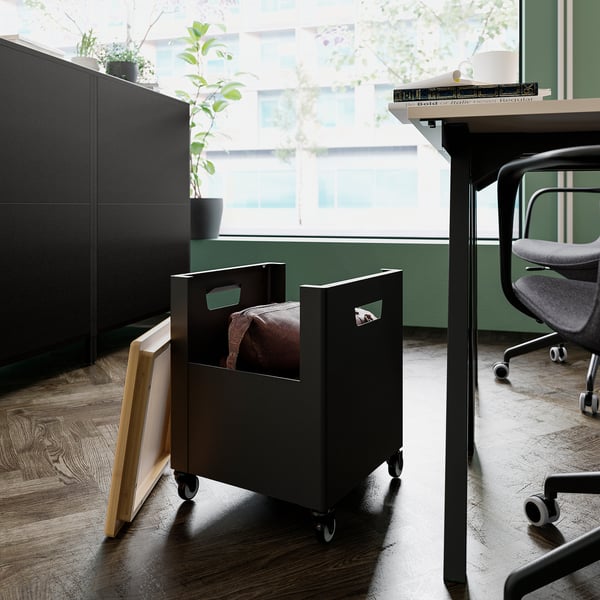 TROTTEN Rangement mobile, anthracite, 35x47 cm