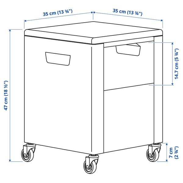 TROTTEN Rangement mobile, anthracite, 35x47 cm