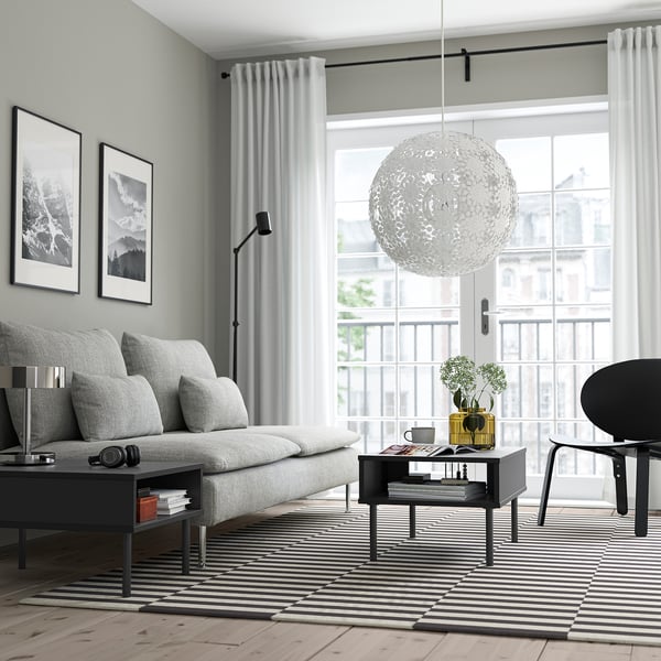 TUNSTA Table d'appoint, anthracite, 70x50 cm