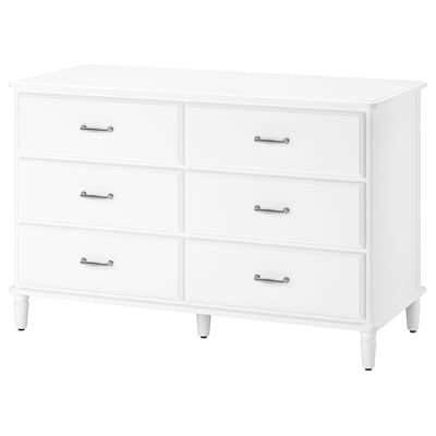 TYSSEDAL Commode 6 tiroirs, blanc, 127x81 cm