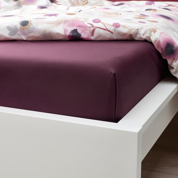 ULLVIDE Drap plat, rouge profond, 150x260 cm