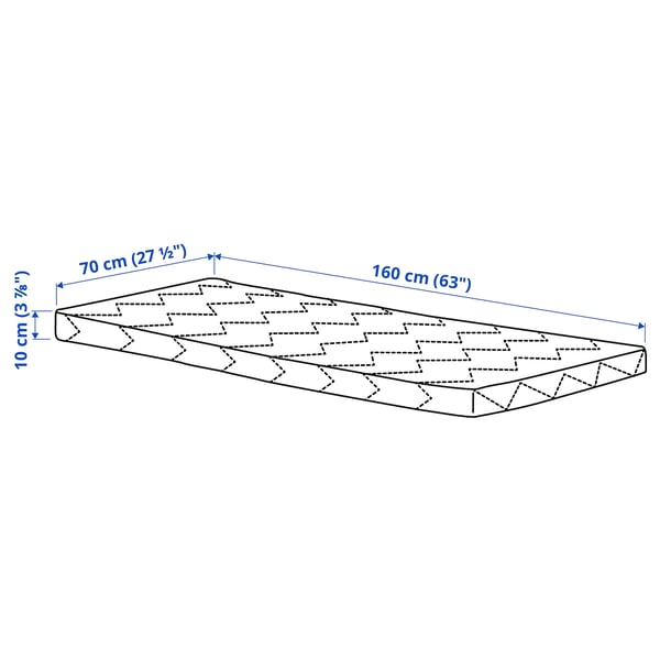 UNDERLIG Matelas mousse pour lit enfant, blanc, 70x160 cm