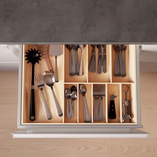 UPPDATERA Range-couverts, bambou clair, 52x50 cm