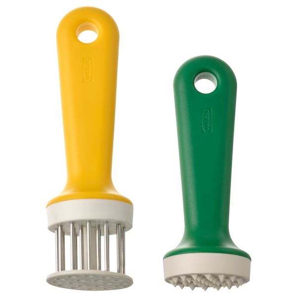 UPPFYLLD Attendrisseur à viande, lot de 2, vert/jaune vif