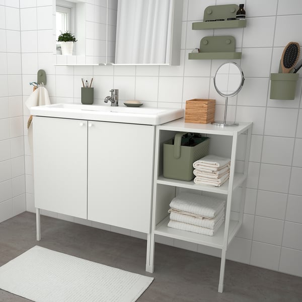 UPPRÄMEN Rangement, gris vert, 35x17x25 cm