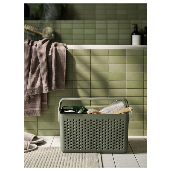 UPPRÄMEN Rangement, gris vert, 35x17x25 cm
