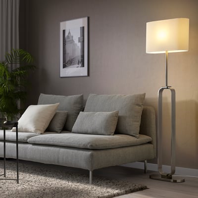 UPPVIND Lampadaire, nickelé/blanc, 150 cm