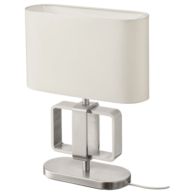 UPPVIND Lampe de table, nickelé/blanc, 47 cm