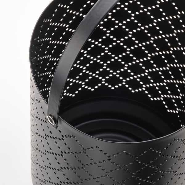 URSKILJA Lanterne pour bougie bloc, noir, 22 cm