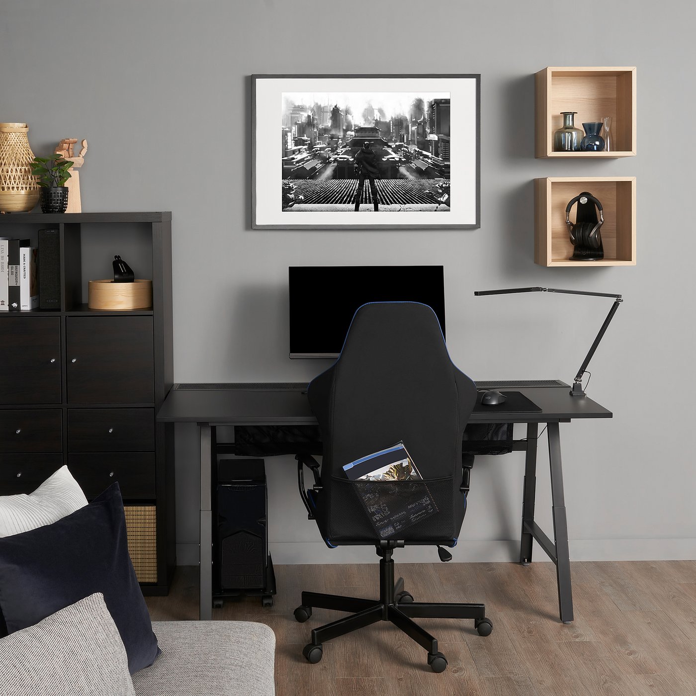 UTESPELARE Bureau gamer, noir, 160x80 cm