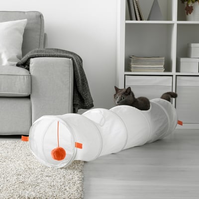 UTSÅDD Tunnel, jeu pour chat, blanc/orange