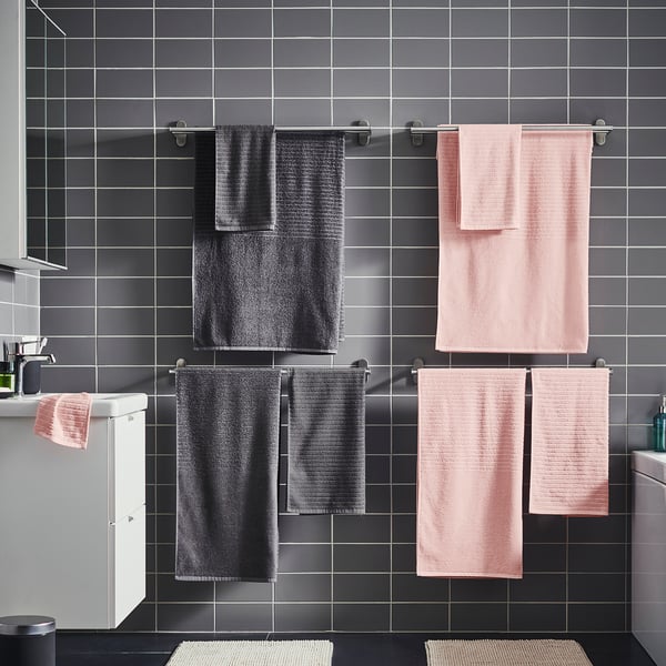 VÅGSJÖN Serviette de toilette, gris foncé, 50x100 cm