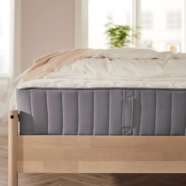 VÅGSTRANDA Matelas à ressorts ensachés, extra ferme/bleu clair, 160x200 cm