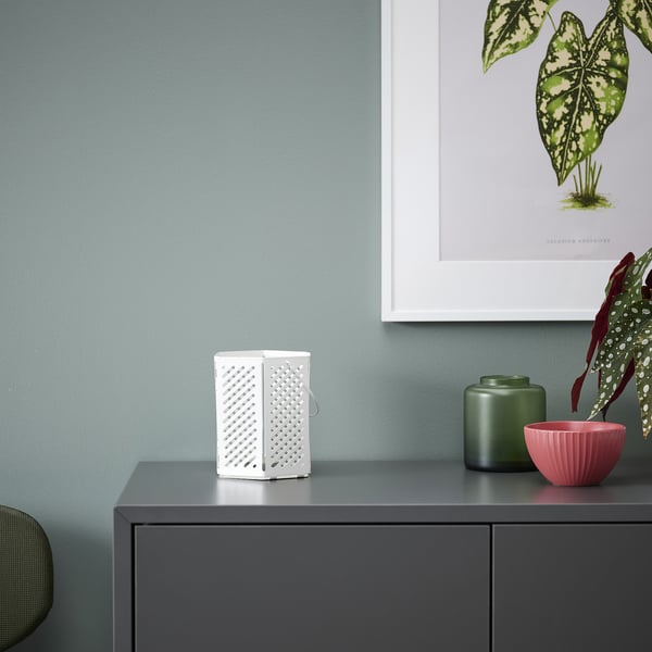 VÅRSYREN Lanterne, blanc, 12 cm