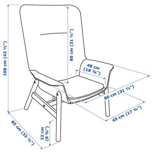 VEDBO Fauteuil haut, Gunnared vert clair