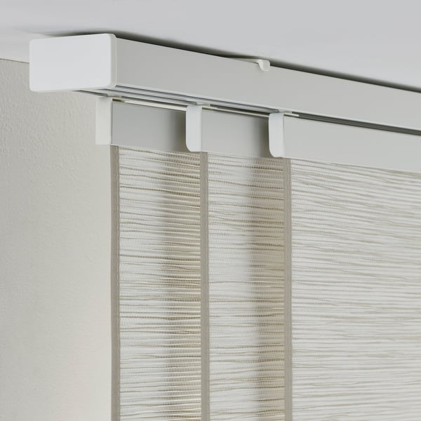 VIDGA Rail pour rideau, triple, fixations plafond incluses/blanc, 140 cm