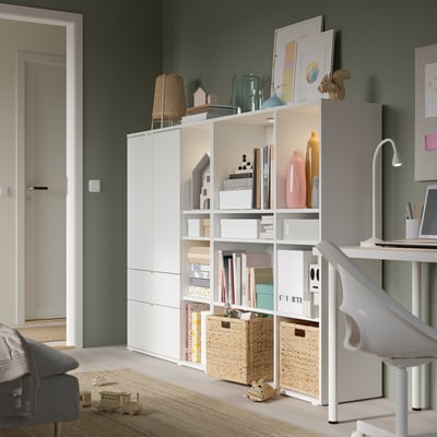 VIHALS Combinaison de rangement, blanc, 200x37x140 cm