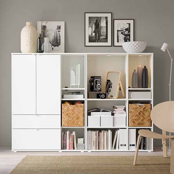 VIHALS Combinaison de rangement, blanc, 200x37x140 cm