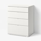 VIHALS Commode 4 tiroirs, blanc/fonction ouverture/fixation, 70x47x90 cm