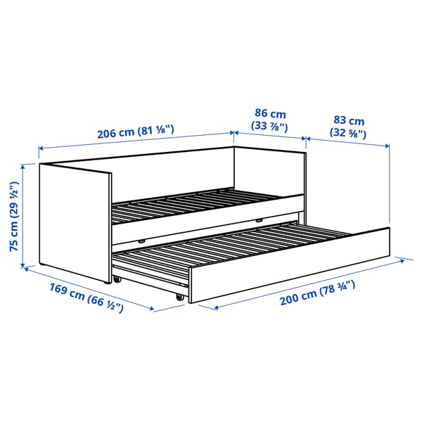 VIHALS Struct divan av lit gigogne/2 mat