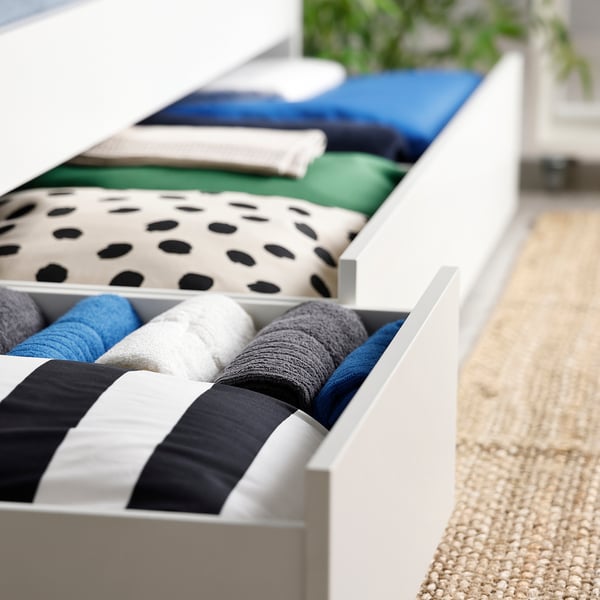 VIHALS Structure divan avec rangement, blanc, 80x200 cm