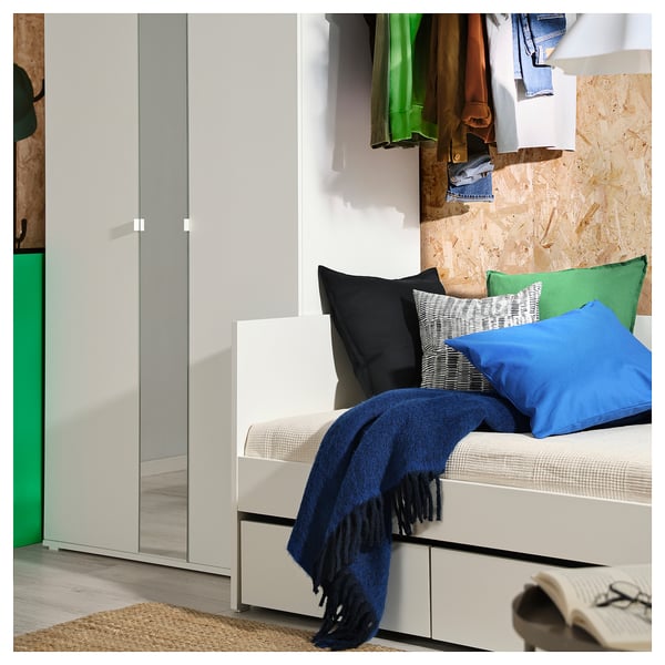 VIHALS Structure divan avec rangement, blanc, 80x200 cm