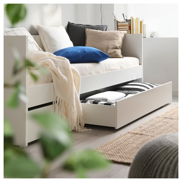 VIHALS Structure divan avec rangement, blanc, 80x200 cm