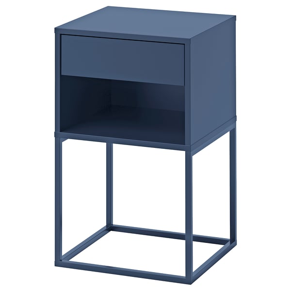 VIKHAMMER Table chevet, bleu, 40x39 cm
