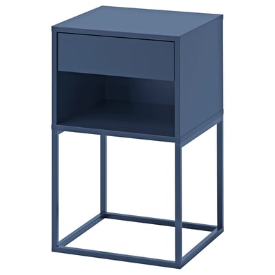 VIKHAMMER Table chevet, bleu, 40x39 cm