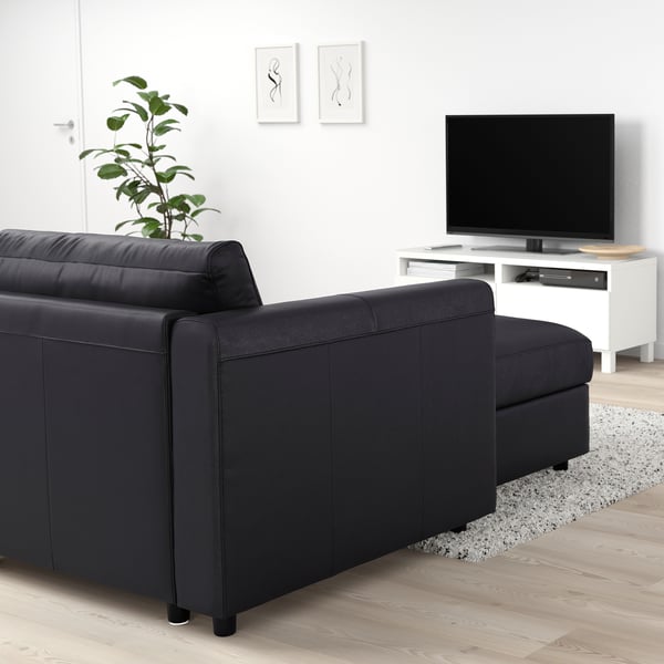 VIMLE Can conv d'angle 5p + méridienne, Grann/Bomstad noir
