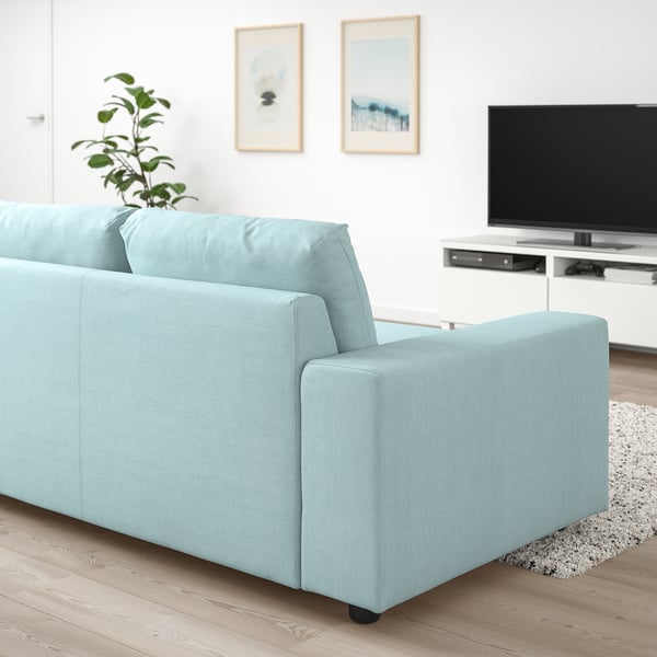 VIMLE Canapé 2 places, av accoudoirs larges/Saxemara bleu clair