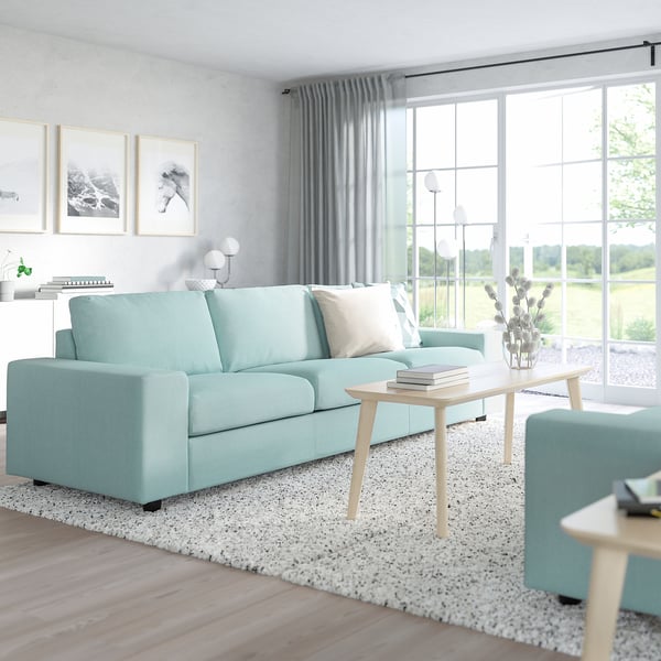 VIMLE Canapé 3 places, av accoudoirs larges/Saxemara bleu clair