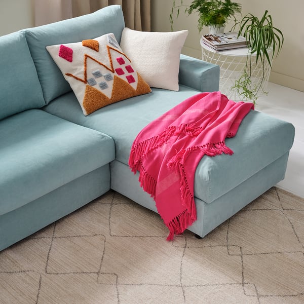 VIMLE Canapé 4 places + méridienne, Saxemara bleu clair
