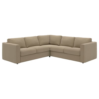 VIMLE Canapé d'angle, 4 places, Johanneshov brun-beige