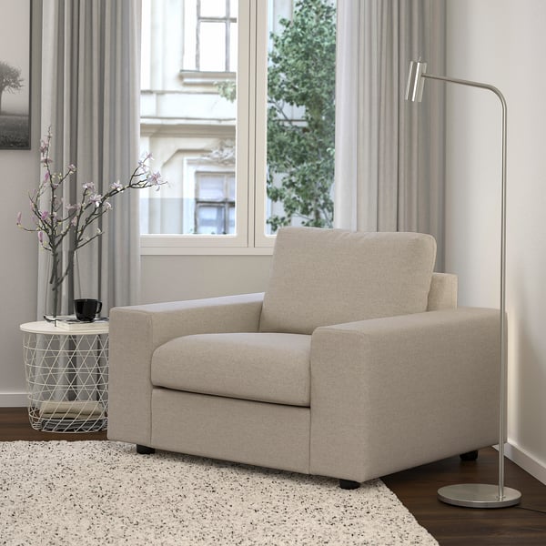 VIMLE Fauteuil, av accoudoirs larges Gunnared/beige