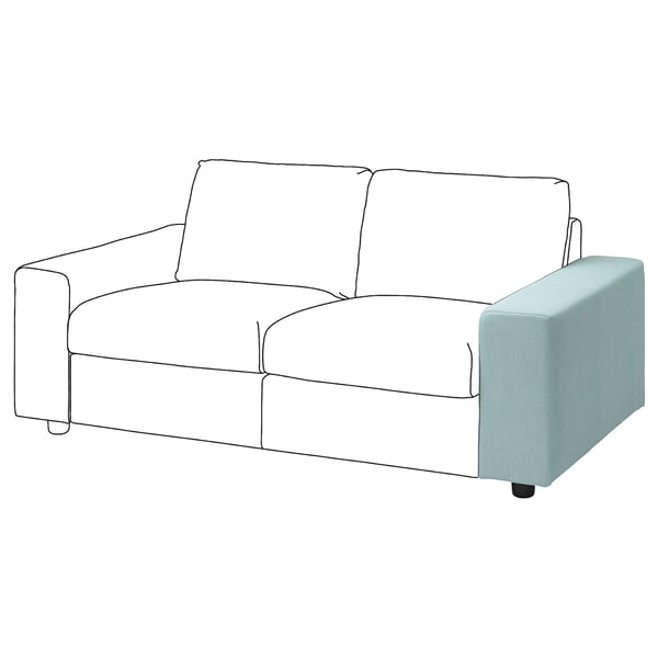 VIMLE Housse accoudoir, large/Saxemara bleu clair