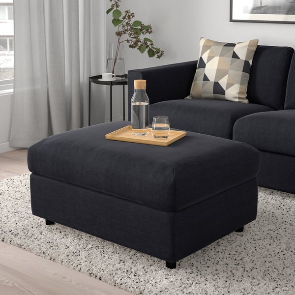 VIMLE Repose-pieds av rangement, Saxemara bleu noir